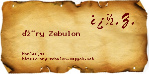 Őry Zebulon névjegykártya